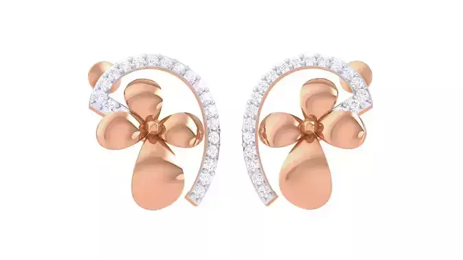  Women studs Earrings 3dm stl 3mf obj glb gltf mtl render detail