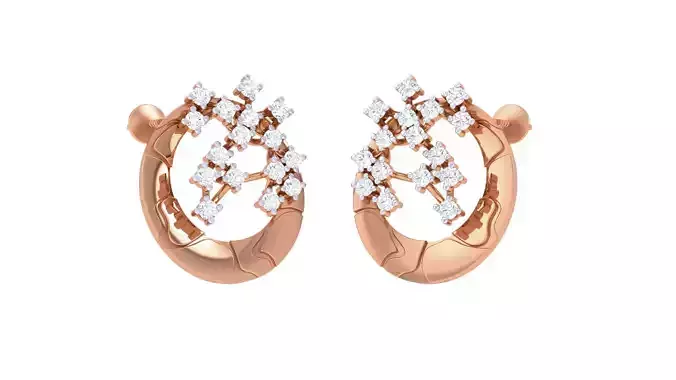  Women studs Earrings 3dm stl 3mf obj glb gltf mtl render detail