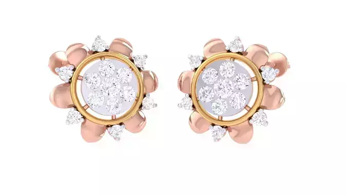  Women studs Earrings 3dm stl 3mf obj glb gltf mtl render detail