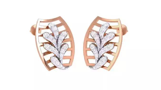  Women studs Earrings 3dm stl 3mf obj glb gltf mtl render detail