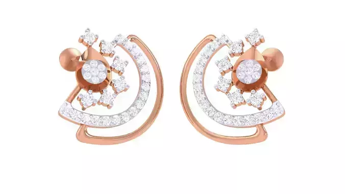  Women studs Earrings 3dm stl 3mf obj glb gltf mtl render detail