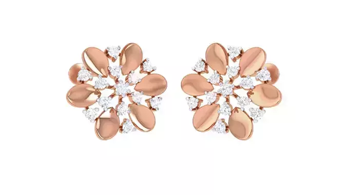 Flower Women studs Earrings 3dm stl 3mf obj glb gltf mtl render