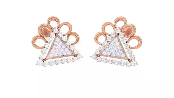 Women studs Earrings 3dm stl 3mf obj glb gltf mtl render detail