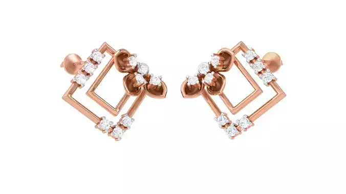 Flower Women studs Earrings 3dm stl 3mf obj glb gltf mtl render