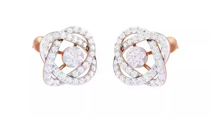 Women studs Earrings 3dm stl 3mf obj glb gltf mtl render detail