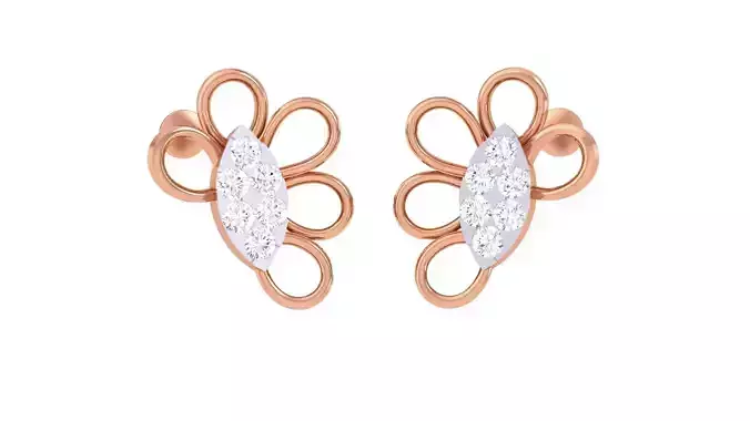 Women studs Earrings 3dm stl 3mf obj glb gltf mtl render detail