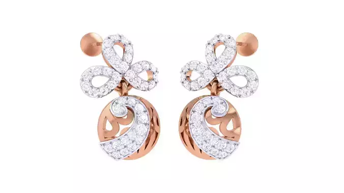  Women studs Earrings 3dm stl 3mf obj glb gltf mtl render detail