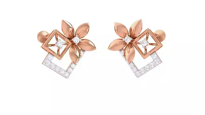  Women studs Earrings 3dm stl 3mf obj glb gltf mtl render detail