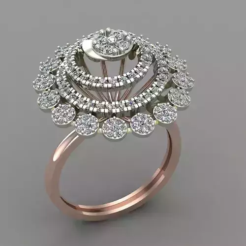 Twist Diamond Dubble Tone 3D Ring Print Model 3D print model