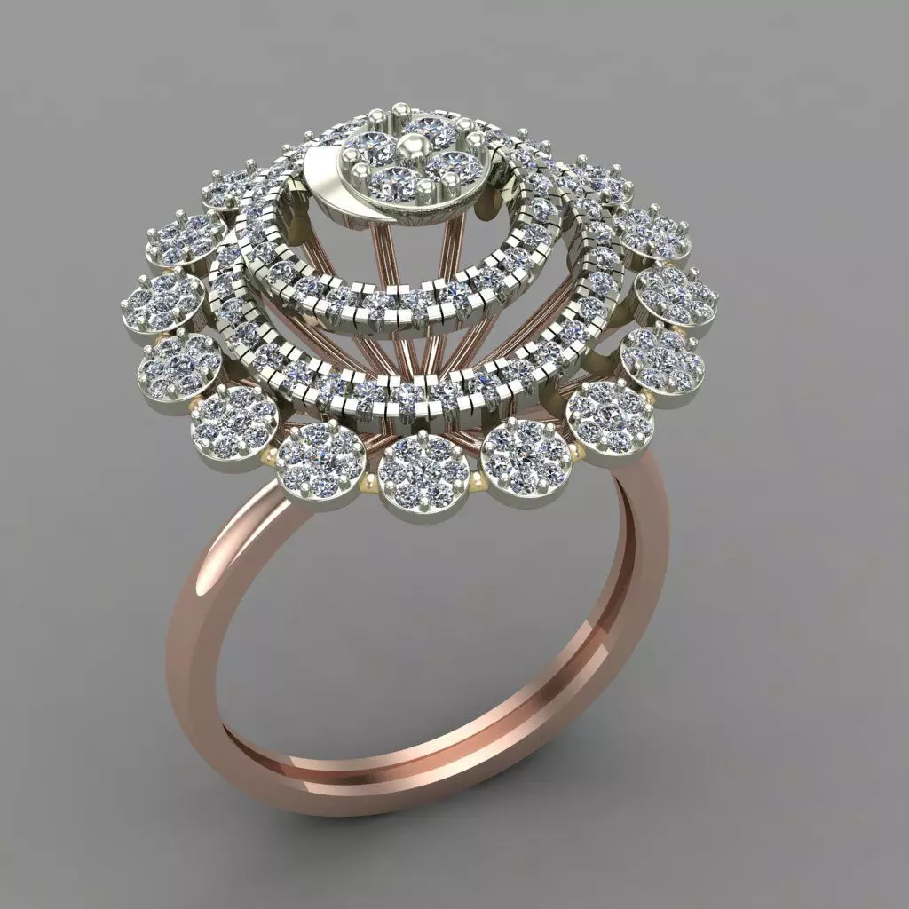 Twist Diamond Dubble Tone 3D Ring Print Model 3D model 3D printable ...