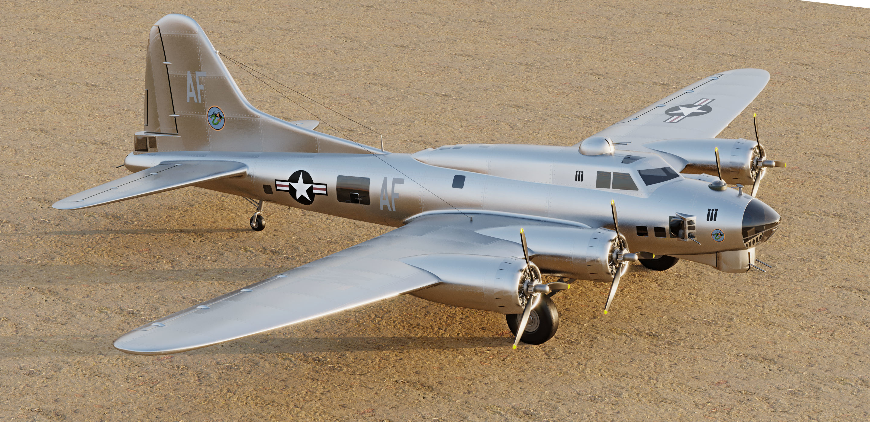 B-17 Flying Fortress 3D model_3