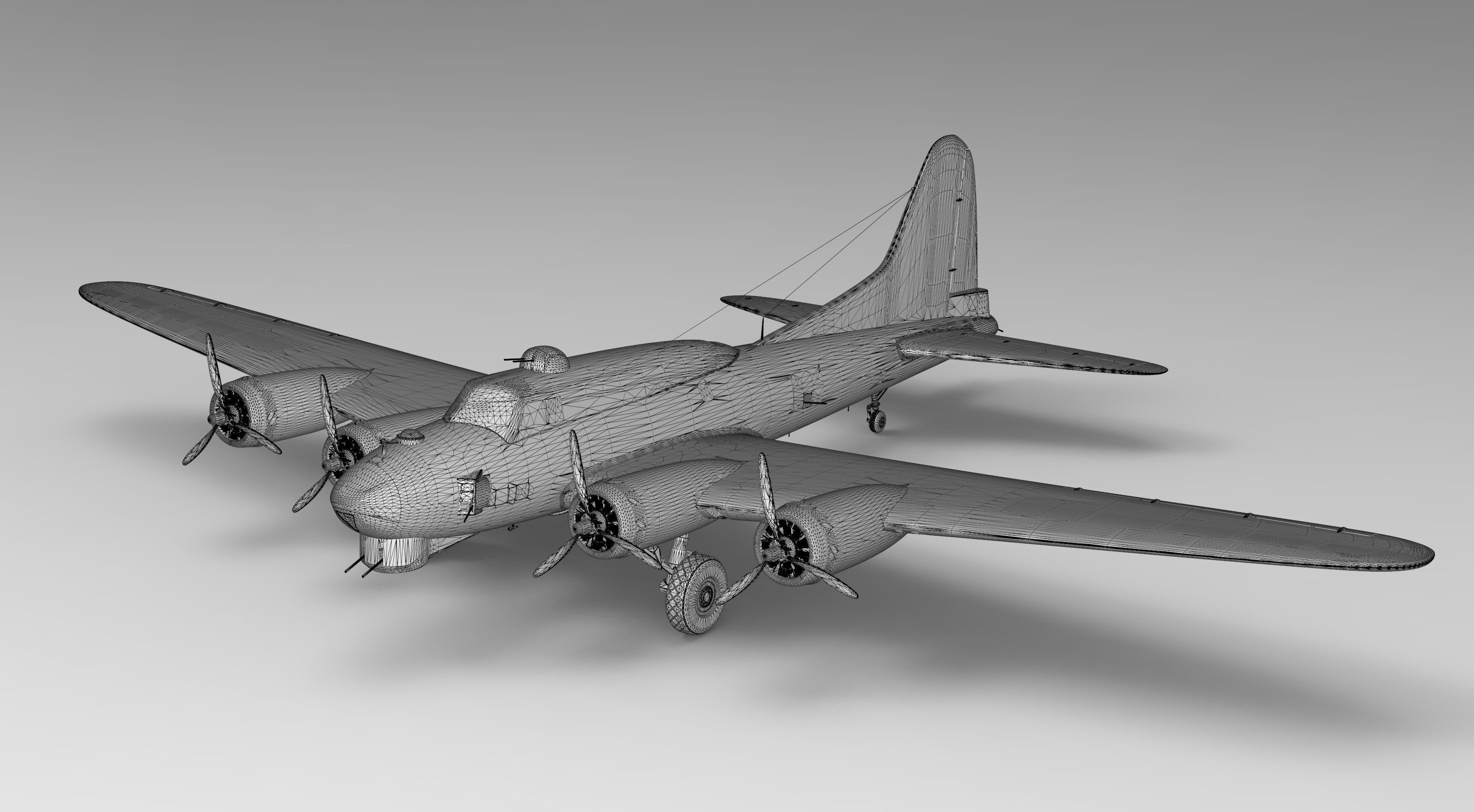 B-17 Flying Fortress 3D model_10
