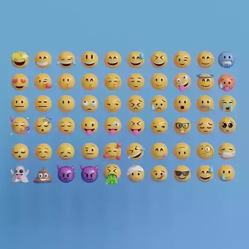 Extended Emoji Pack - Low Poly Low-poly 3D model