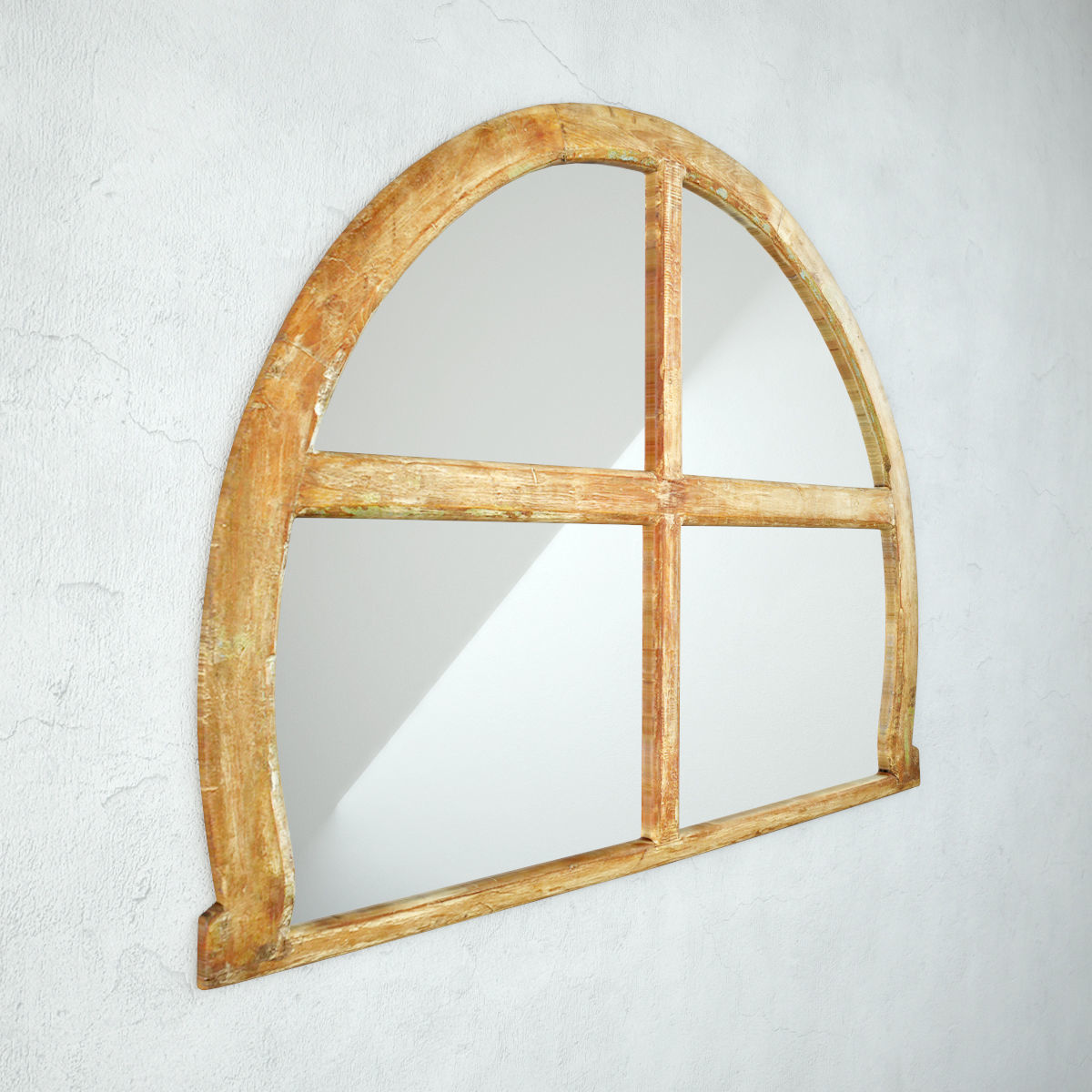 Vintage Arched Window Mirror 3D model_3