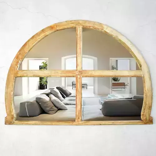 Vintage Arched Window Mirror 3D model