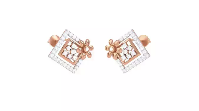  Women studs Earrings 3dm stl 3mf obj glb gltf mtl render detail