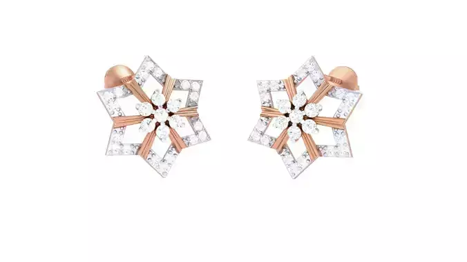  Women studs Earrings 3dm stl 3mf obj glb gltf mtl render detail