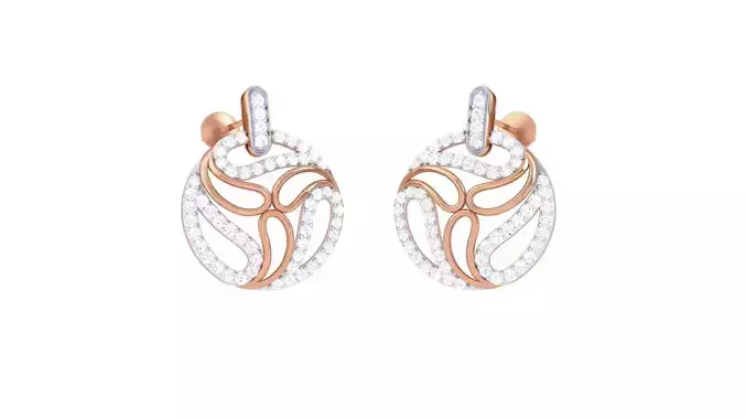 Flower Women studs Earrings 3dm stl 3mf obj glb gltf mtl render