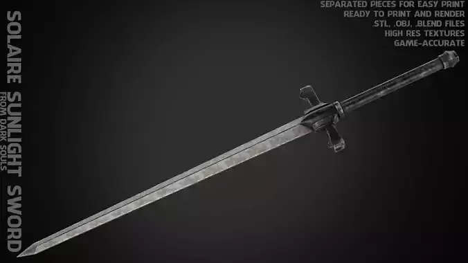 Dark Souls Solaire of Astora Sunlight Sword for Cosplay 3D print model