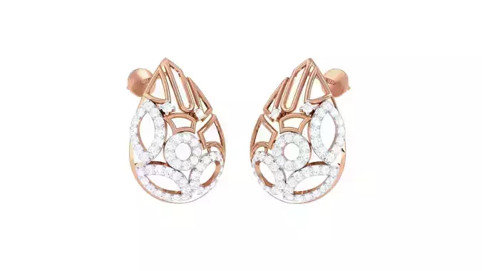  Women studs Earrings 3dm stl 3mf obj glb gltf mtl render detail