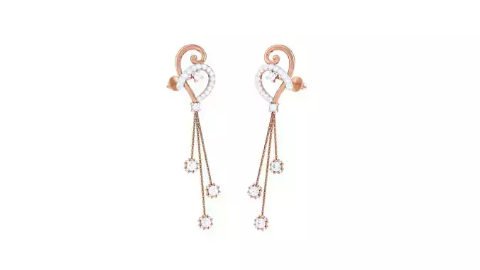 Women drop Earrings 3dm stl 3mf obj glb gltf mtl render detail 3D print model