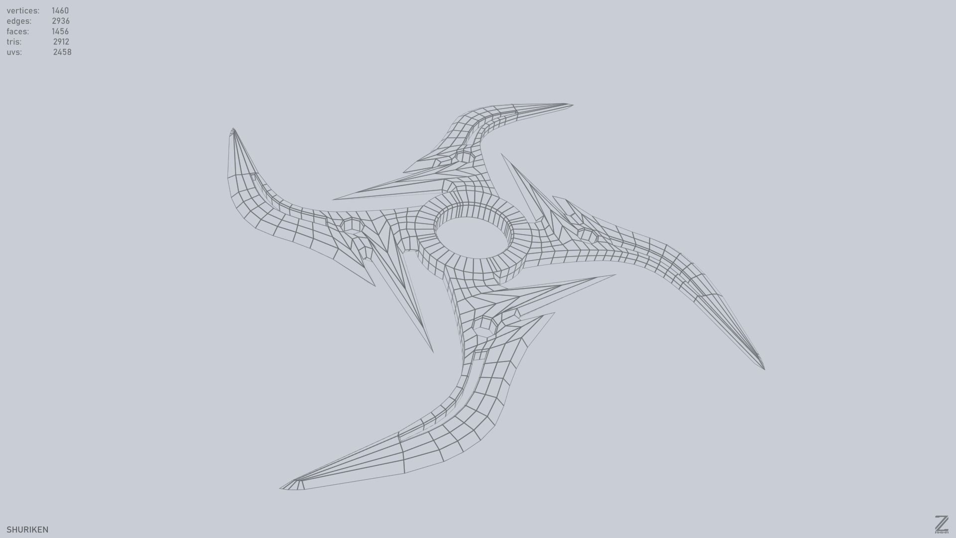 Shuriken Low-poly 3D model_10