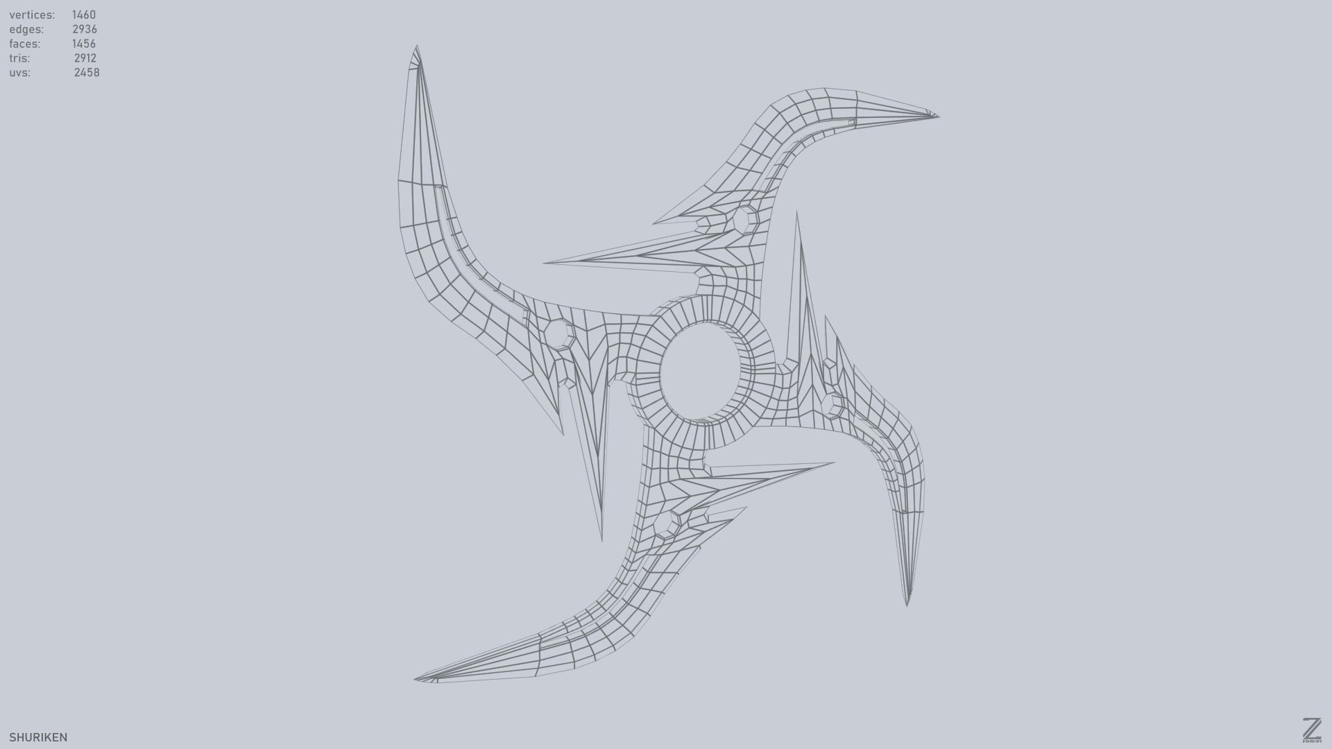 Shuriken Low-poly 3D model_14