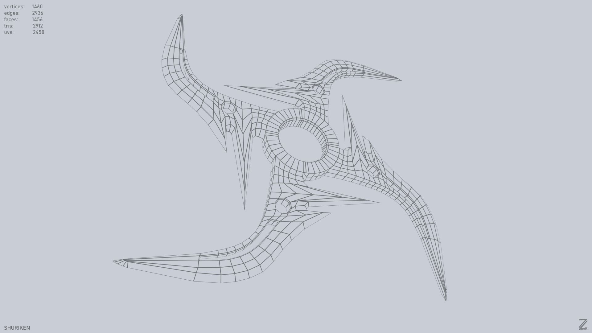 Shuriken Low-poly 3D model_13