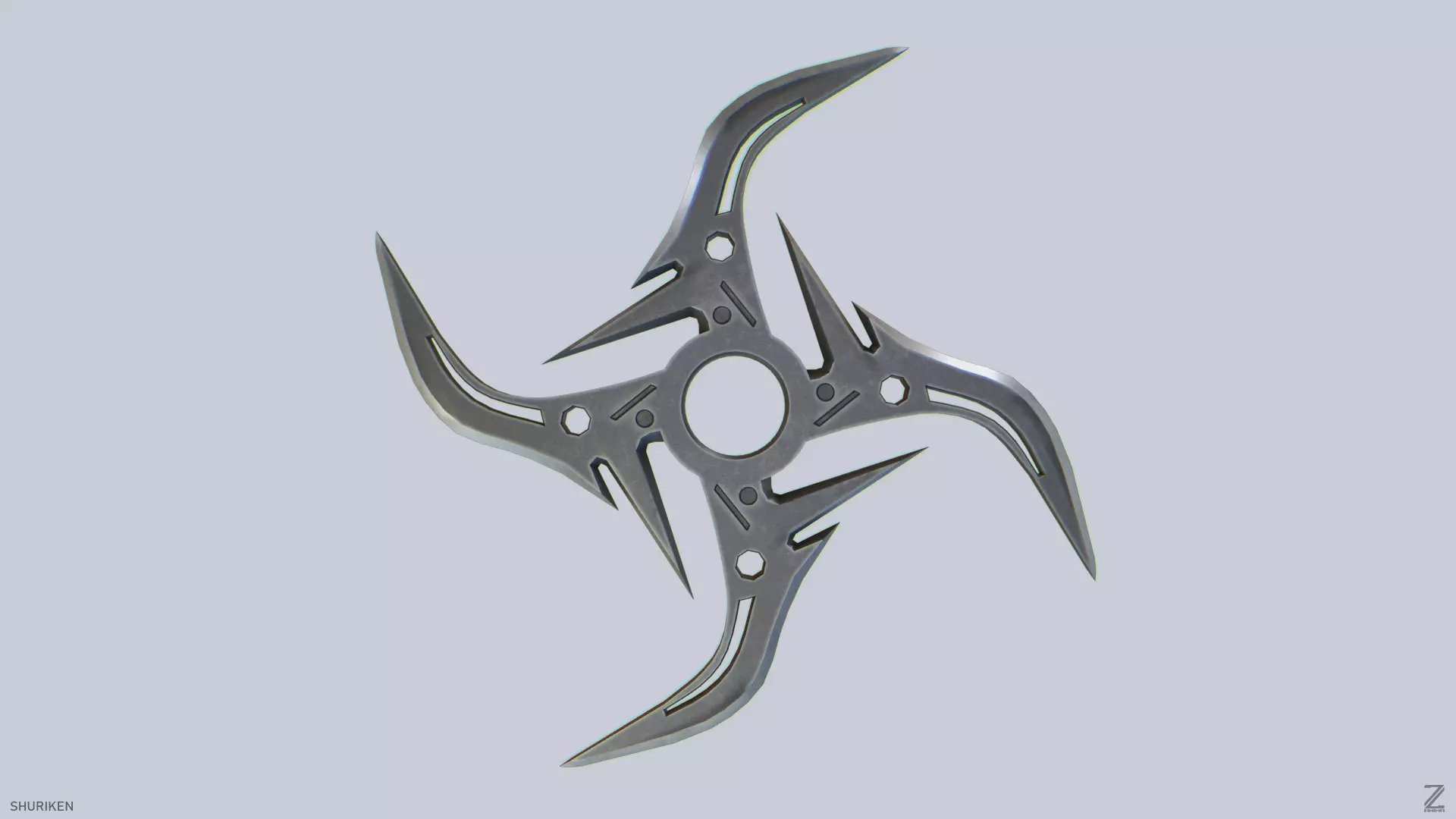 Shuriken Low-poly 3D model_0