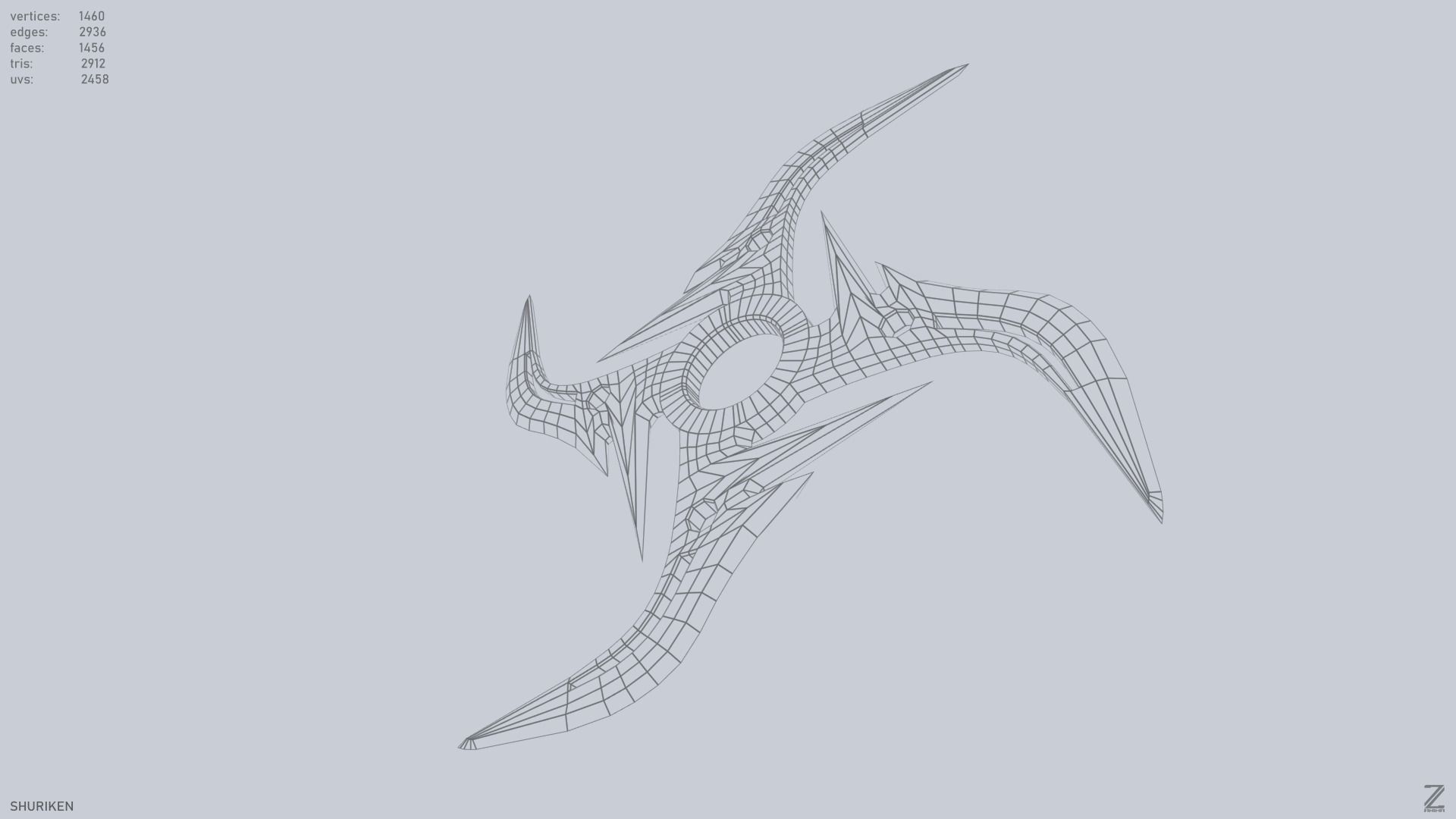 Shuriken Low-poly 3D model_3
