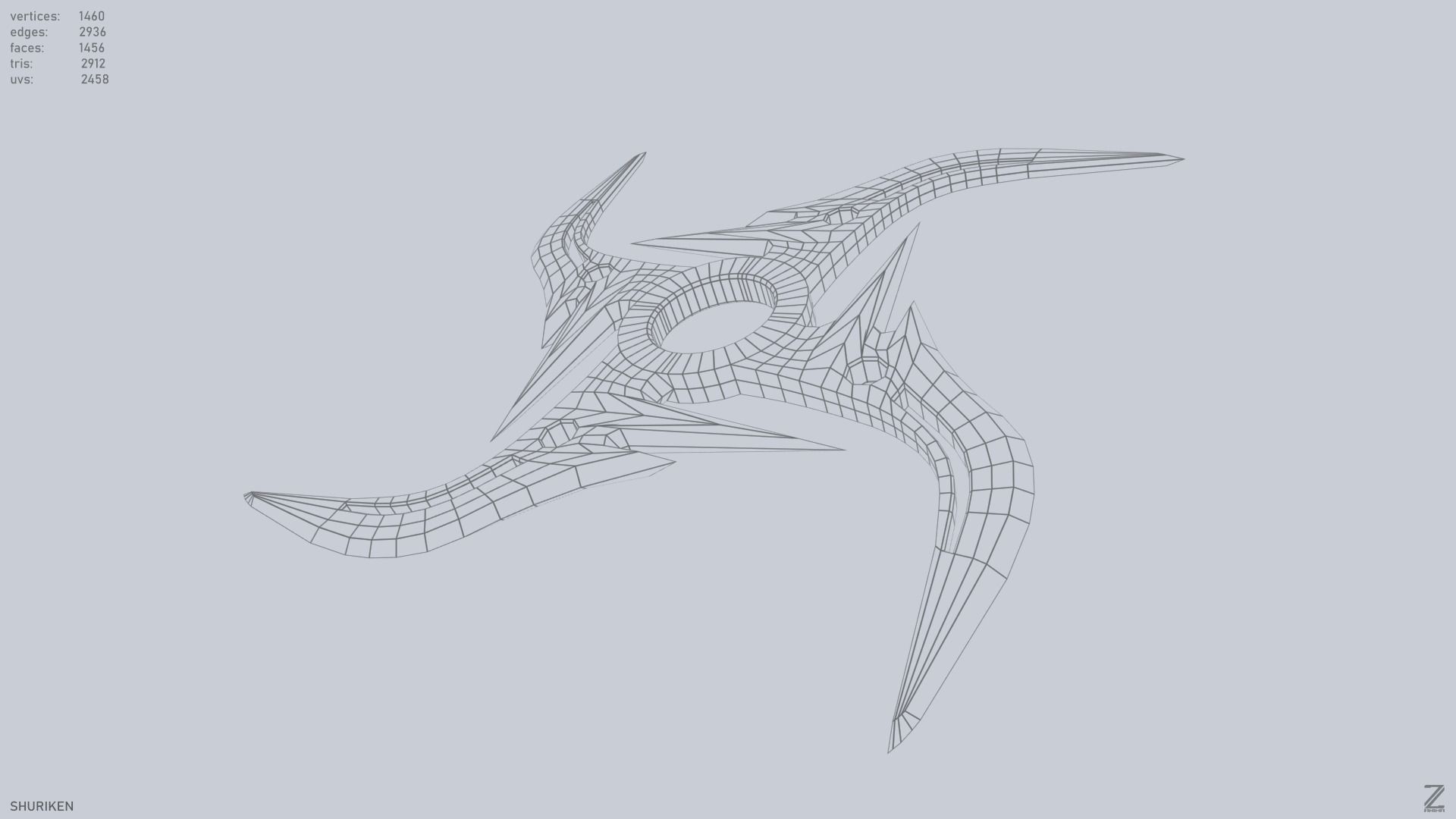 Shuriken Low-poly 3D model_12