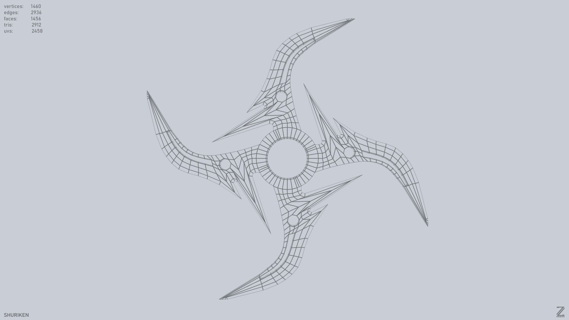 Shuriken Low-poly 3D model_9