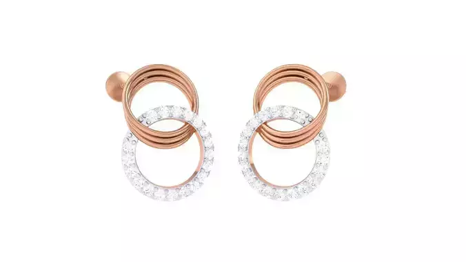  Woven Rings Women studs Earrings 3dm stl 3mf obj glb gltf mtl