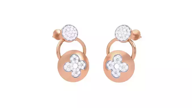  Women studs Earrings 3dm stl 3mf obj glb gltf mtl render detail