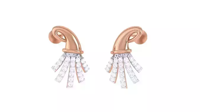  Women studs Earrings 3dm stl 3mf obj glb gltf mtl render detail