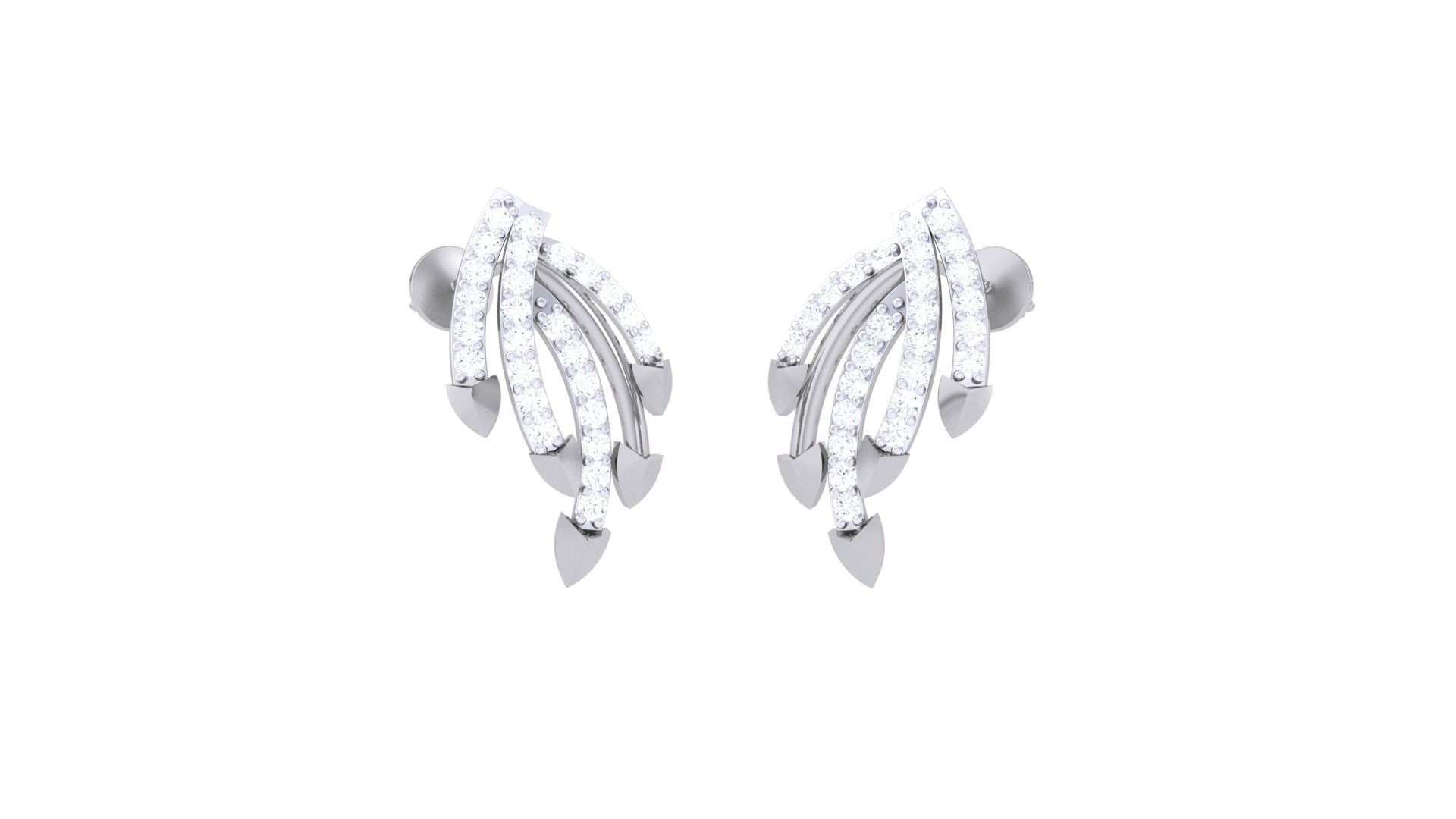  Women studs Earrings 3dm stl 3mf obj glb gltf mtl render detail 3D print model_1