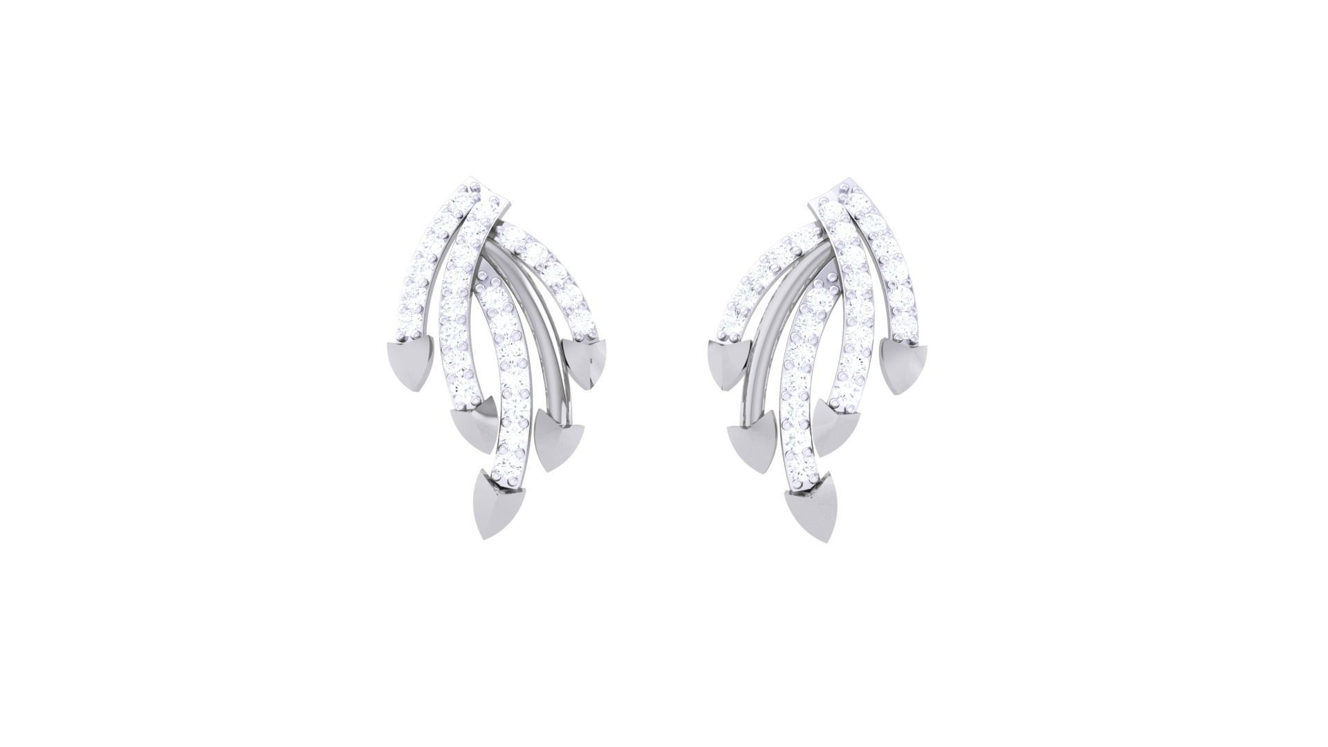  Women studs Earrings 3dm stl 3mf obj glb gltf mtl render detail 3D print model_5