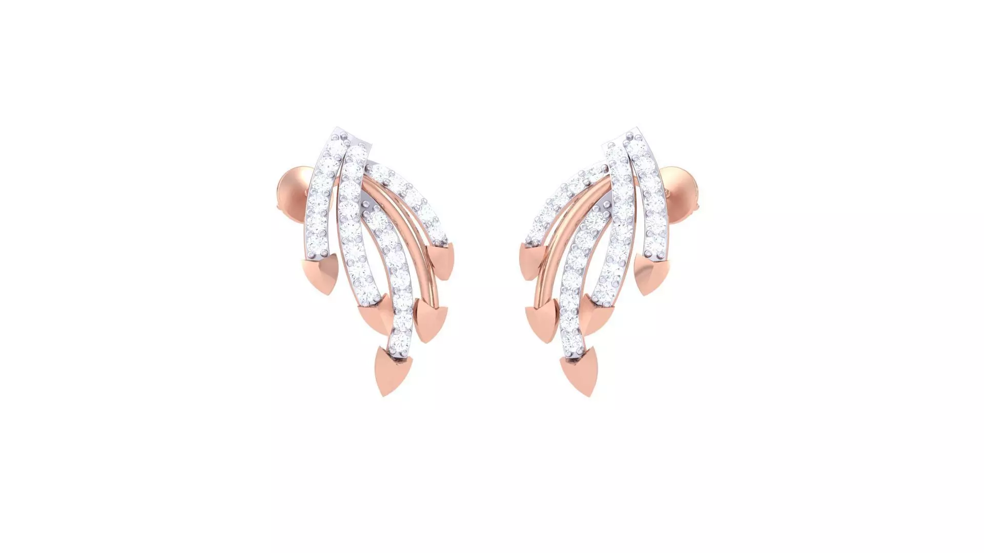  Women studs Earrings 3dm stl 3mf obj glb gltf mtl render detail 3D print model_0