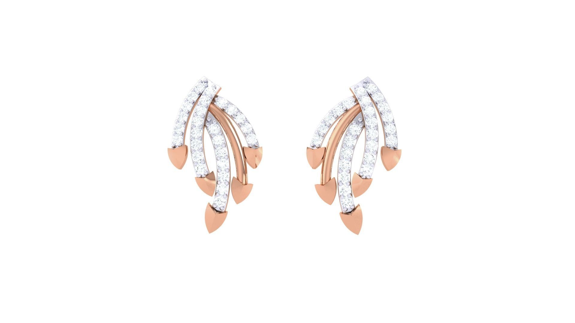  Women studs Earrings 3dm stl 3mf obj glb gltf mtl render detail 3D print model_7