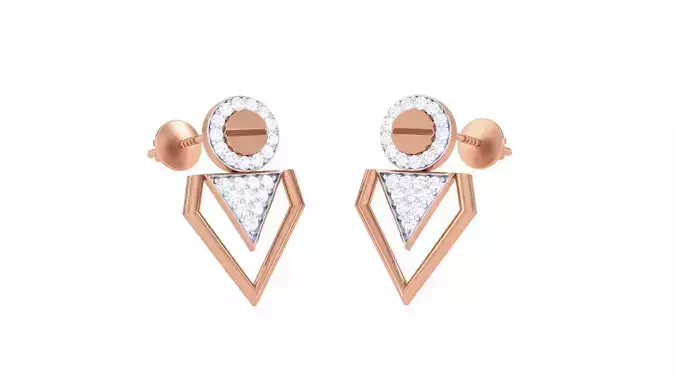  Women studs Earrings 3dm stl 3mf obj glb gltf mtl render detail