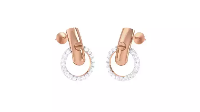  Women studs Earrings 3dm stl 3mf obj glb gltf mtl render detail