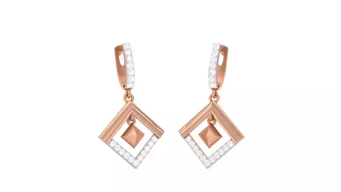 Hanging Pyramid Women drop Earrings 3dm stl 3mf obj glb gltf 3D print model