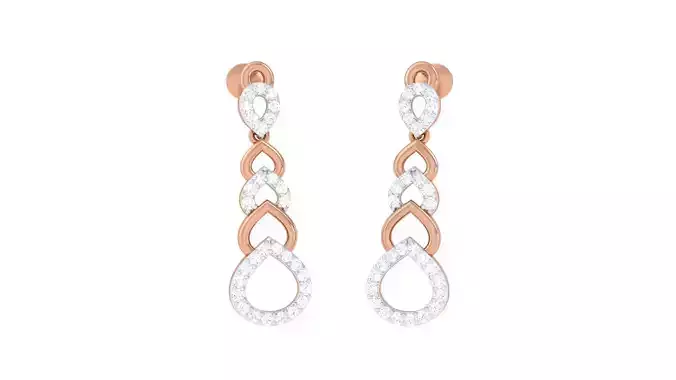 Women drop Earrings 3dm stl 3mf obj glb gltf mtl render detail 3D print model