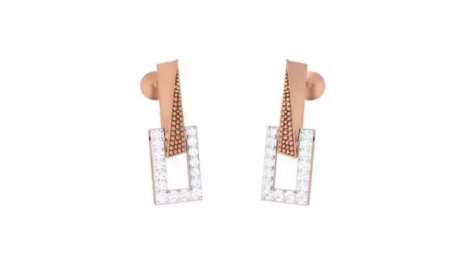 Women studs Earrings 3dm stl 3mf obj glb gltf mtl render detail