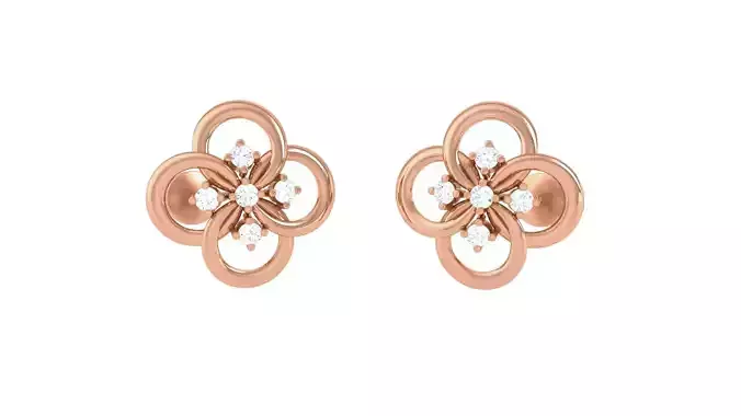  Women studs Earrings 3dm stl 3mf obj glb gltf mtl render detail