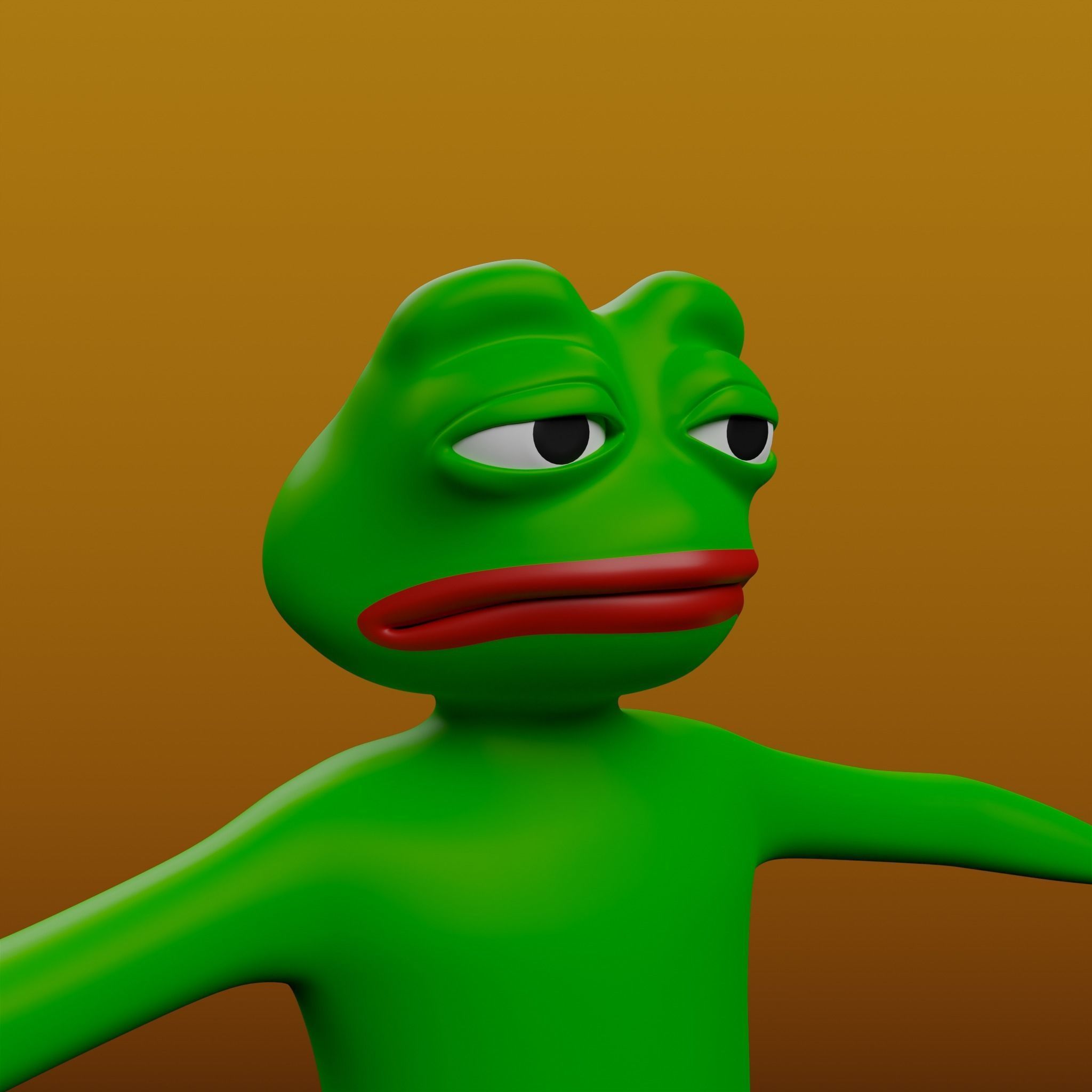 Pepe the Frog Full Body Rigged Character Low-poly 3D model_26