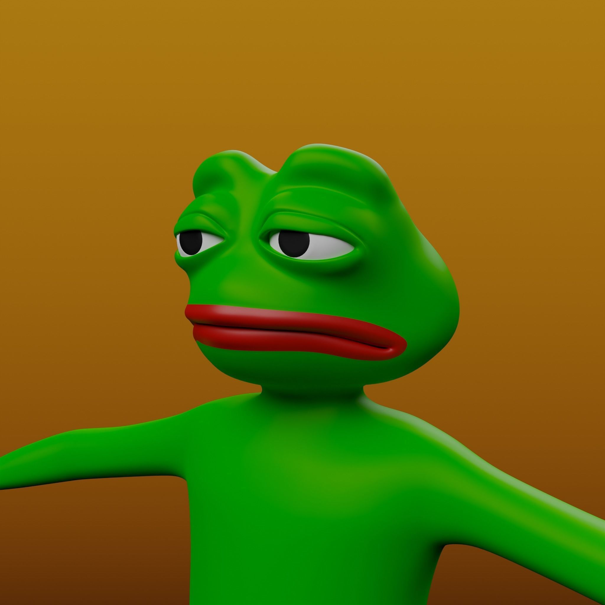 Pepe the Frog Full Body Rigged Character Low-poly 3D model_28