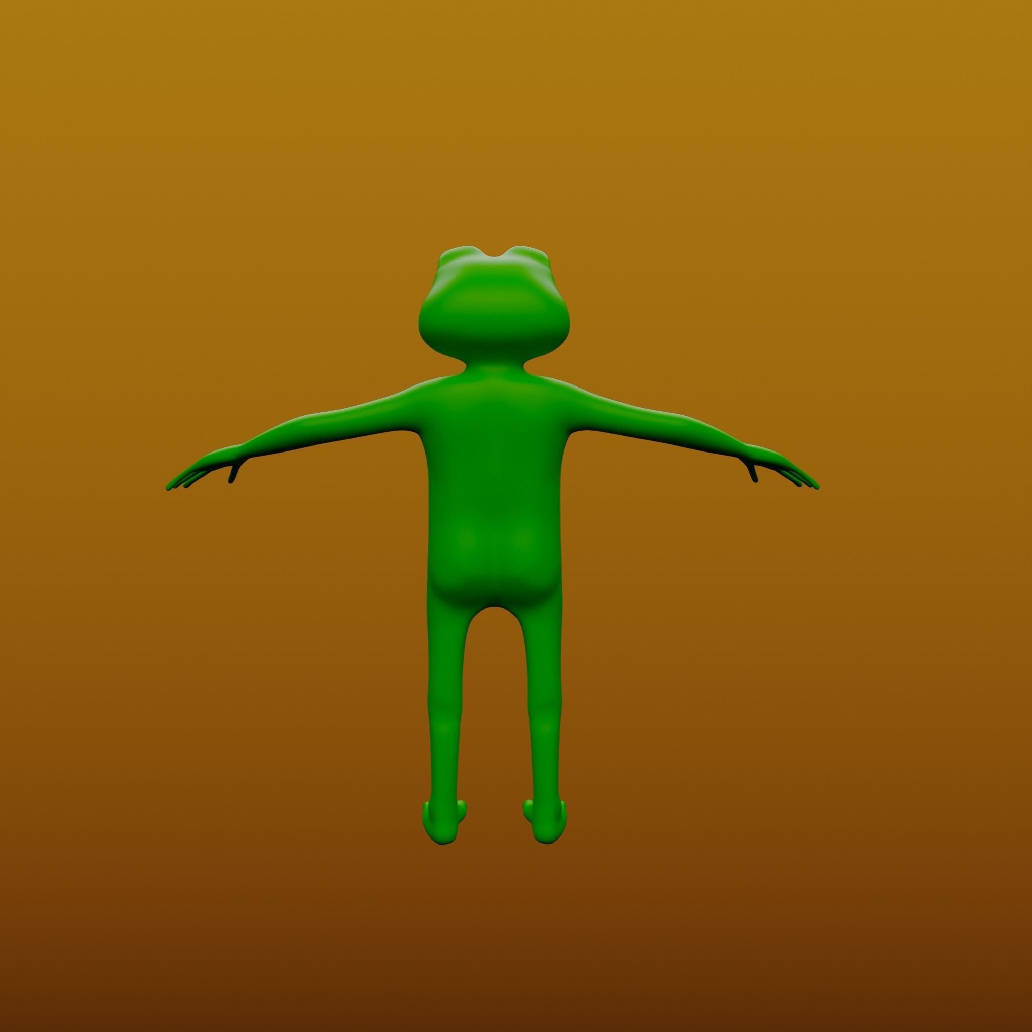 Pepe the Frog Full Body Rigged Character Low-poly 3D model_10