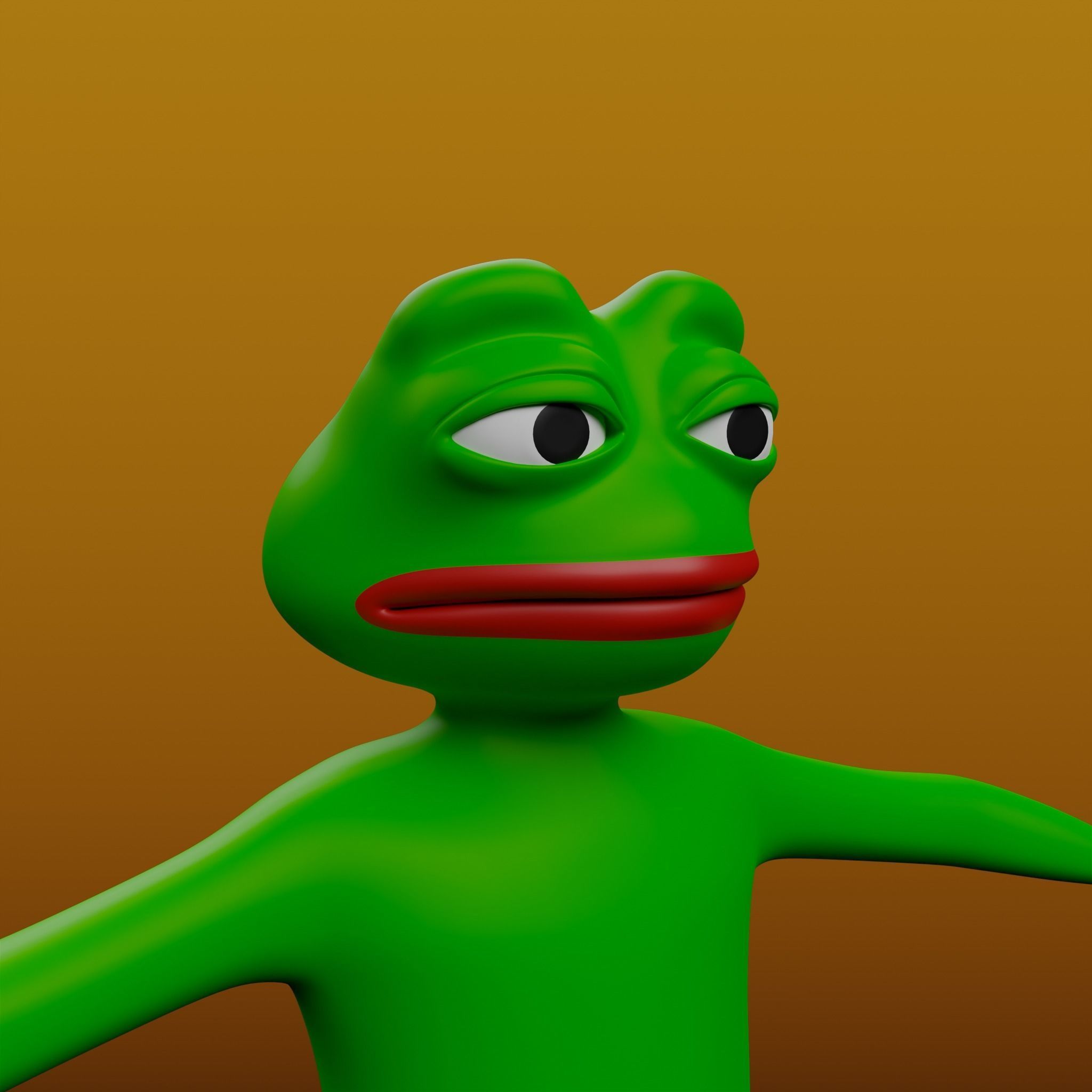 Pepe the Frog Full Body Rigged Character Low-poly 3D model_12