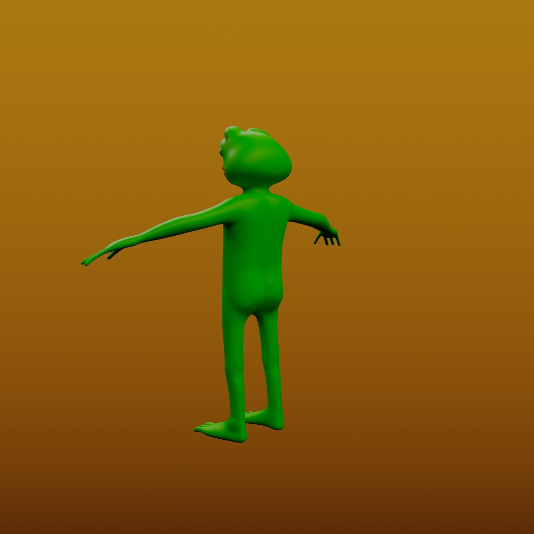 Pepe the Frog Full Body Rigged Character Low-poly 3D model_9